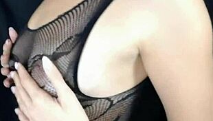 Cute brunette with pigtails experiences real nipple orgasm