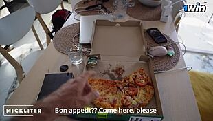 the pizza girl ate my pizza and tried to run, i made her suck my cock