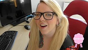 Cute Blond Girl Gets Fucked In Uniform Big Cumshot On Her Glasses