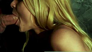 Hey, watch sexy blonde Sarah swallow that big cock in the glory hole?