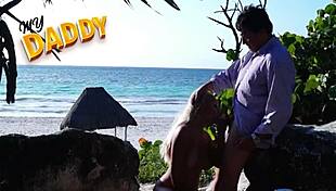 I fucked my friend's girlfriend on the beach with big tits and ass