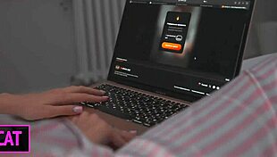 step son distracts step mom for handjob in shared bed, leading to rough fuck