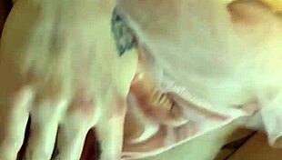 sexy blonde with pierced tits moans during cunilingus and receives massive load