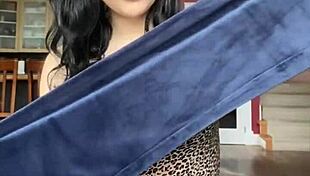 brunette student unboxes and tries on juicy couture velour tracksuit