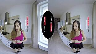 Realitylovers - brunette teen 18+ bent over for cowgirl pussy sex and blowjob in missionary