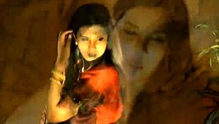 Indian brunette performs softcore dancing and striptease