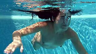 Small Tatted Russian Teen 18+ Jessica Lincoln in the Pool