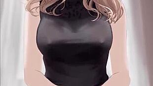 i'm watching this anime girl ride that big cock and get all cummed up, it's so hottt