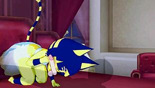 ankha bouncing on that big cock in the bedroom