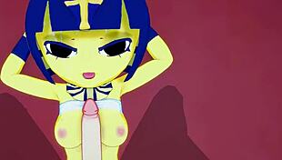 ankha bouncing on that big cock in the bedroom