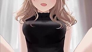 i'm watching this anime girl ride that big cock and get all cummed up, it's so hottt