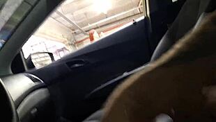 Girl in school uniform performs striptease with toy.