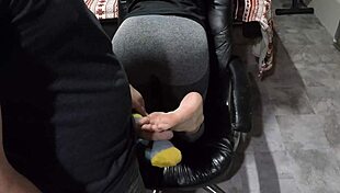 Intense Ass Tease And Soles Cumshot With Cute Couple.