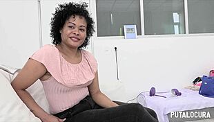 Beautiful Dominican's First Experience With Friend.