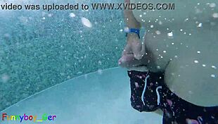 Gay Amateur Jerks Big Cock In Public Pool