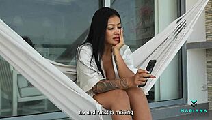 Hard reconciliation banging after I snoop through my boyfriend’s phone and catch him cheating. It’s raw with Mariana Martix for free!