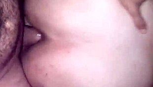 He eats the chubby girlfriend's ass and cums inside her.