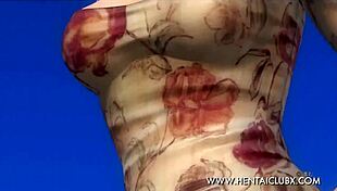 Sexy christie shows off her ecchi dress