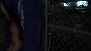 Watch Anya's Pussy Gape From Rough Outdoor Dildo