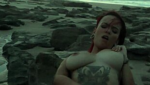 She orgasms on the beach with big ass