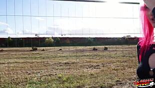 Skinny redhead teen rides in first porn casting