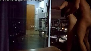 Day 51 of anal adventures: passionate sex on the balcony with a moaning teen