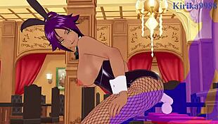 rukia kuchiki and yoruichi shi in bunny girl intense sex bleach hentai