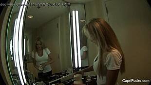 capri cavanni strips backstage and rips clothes off her big tits