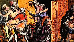 Vintage erotic drawings depict sensual scenes