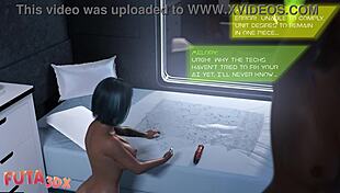 Futa3dx horny blue hair bitch sucks futa cock in anime hentai