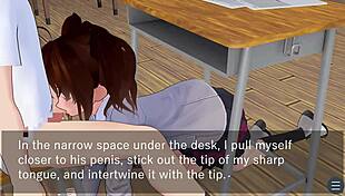 Karin Feels Love Under The Desk In Her School Blazer During Oral.