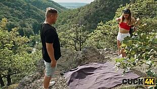 Cuck4k husband invites two big dick guys to bang his wife. Forest setting adds raw thrill.