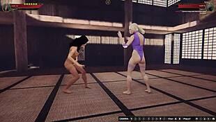 Aurora Vs Terra Naked Wrestling Fight With Face Sitting And Tribbing