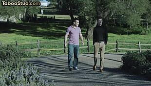 hairy stud barebacked in foot fetish threesome with twinks