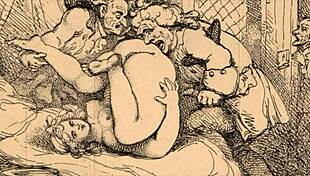 Vintage erotic drawings tease with hidden sensual secrets