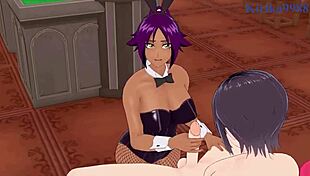 rukia kuchiki and yoruichi shi in bunny girl intense sex bleach hentai