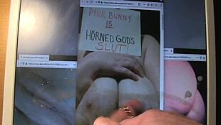Horned gods pay cum tribute to pinkbunny in homemade scenes.