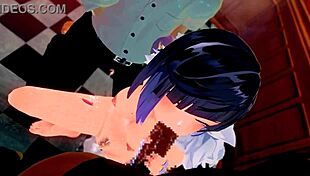 Yelan from genshin impact in doggystyle motion with damage voice