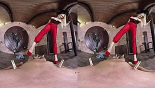 Hot bdsm in virtual reality with femdom spanking