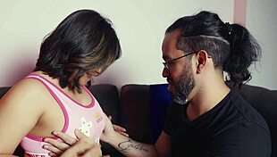 i fuck my best friends girlfriend and we get caught licking big tits