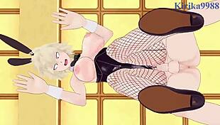 mitsuki bakugo and kyoka jiro engage in bunny girl intense sex with izuku midoriya, featuring creampie and big tits in this my hero academia hentai