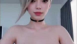 Overwatch Mercy Cosplay Rides Hard in Uncensored Hentai AI Scene.