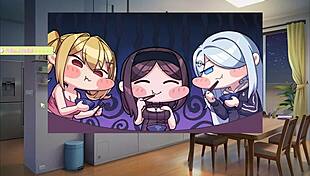 SUMMER CLOVER HAREM HENTAI GAME EP 6 THE BIG BLONDE STEP SISTER RIDES MY GIANT COCK AT NIGHT