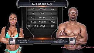 muscular ebony kelli provocateur battles black stud will tile in intense nude wrestling match