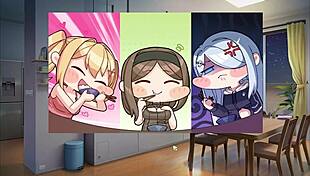 SUMMER CLOVER HAREM HENTAI GAME EP 6 THE BIG BLONDE STEP SISTER RIDES MY GIANT COCK AT NIGHT