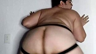 Fat gay man masturbates and shows off big ass