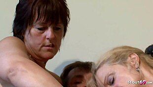 German mature couple teams up with milf neighbor for a steamy threesome surprise