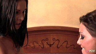 Hey, this tanned lesbian maid slipped a glass dildo in her lover’s ass