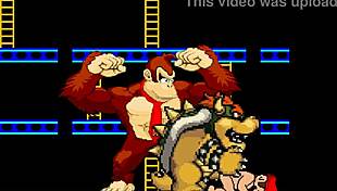 Bowser Koopa and Donkey Kong dominate Mario in this furry gay bareback cartoon scene.