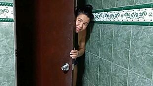 My stepdaughter is fucking me in the bathroom with oral!